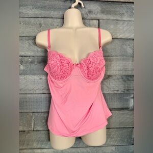 Women's delicates Chemise Molded Cup Lace Underwire - Pink, L